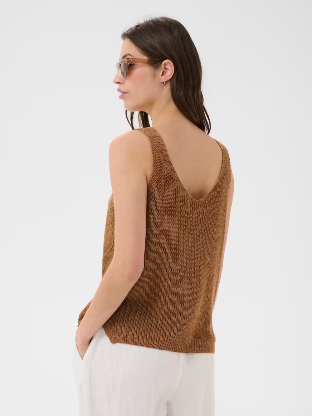 Rebecca PW Top - Linen and Cotton Knit Tank - Picture 3 of 4